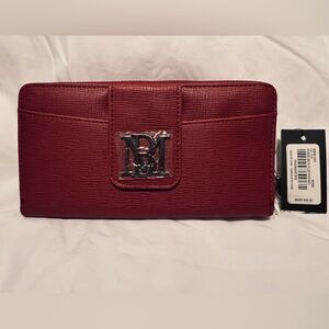Badgley Mischka Wine Wallet with Gunmetal-Silver Logo